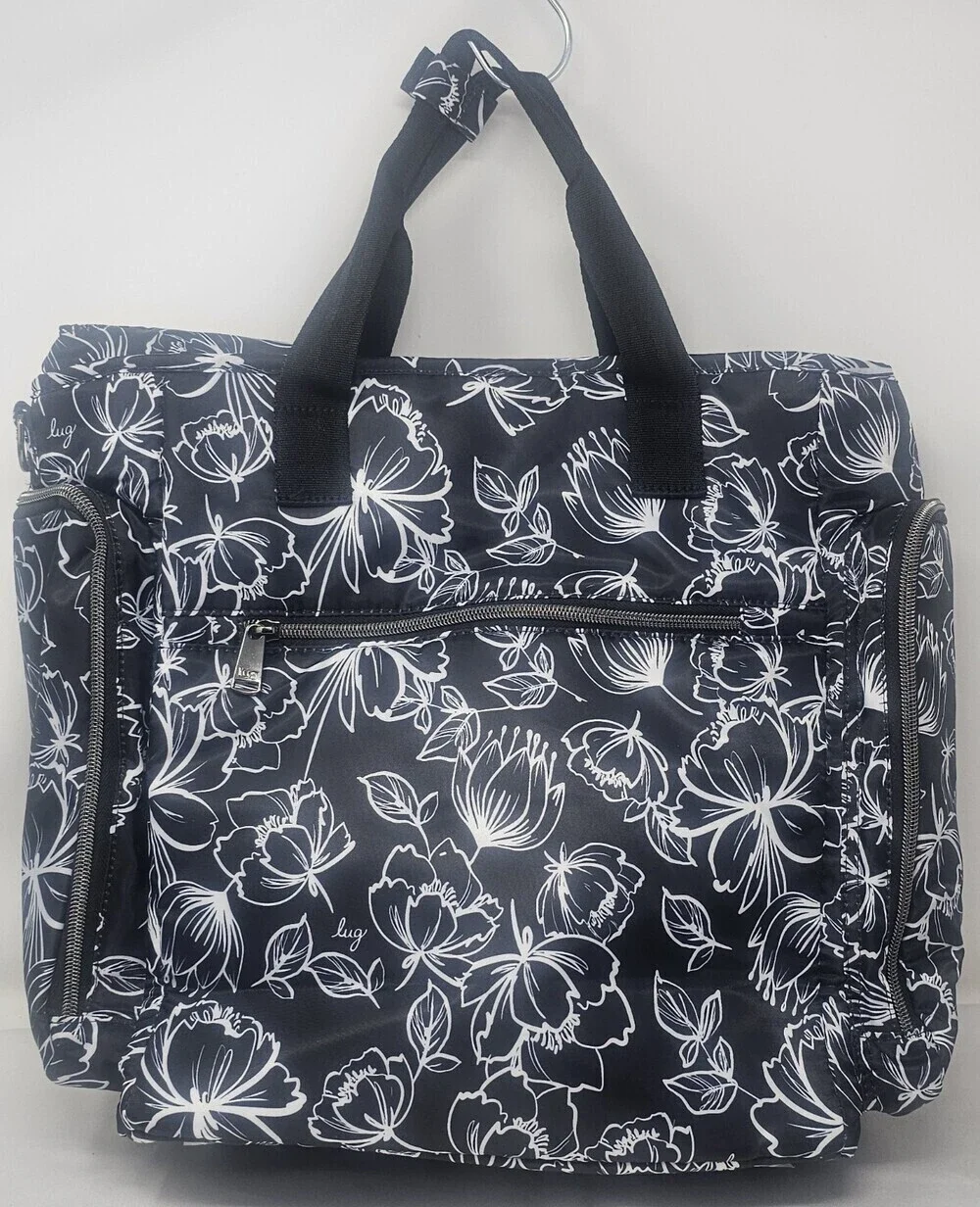 Lug Bustle Convertible Tote Crossbody Adjustable Strap Outline Floral Black NWT